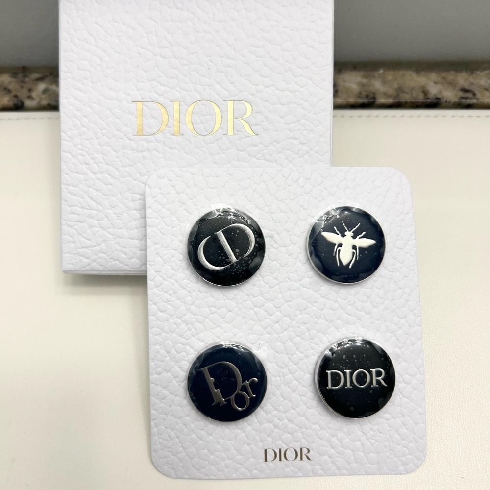 RESERVED FOR CINDY Dior Black and Silver Pins Set - Picture 2 of 4